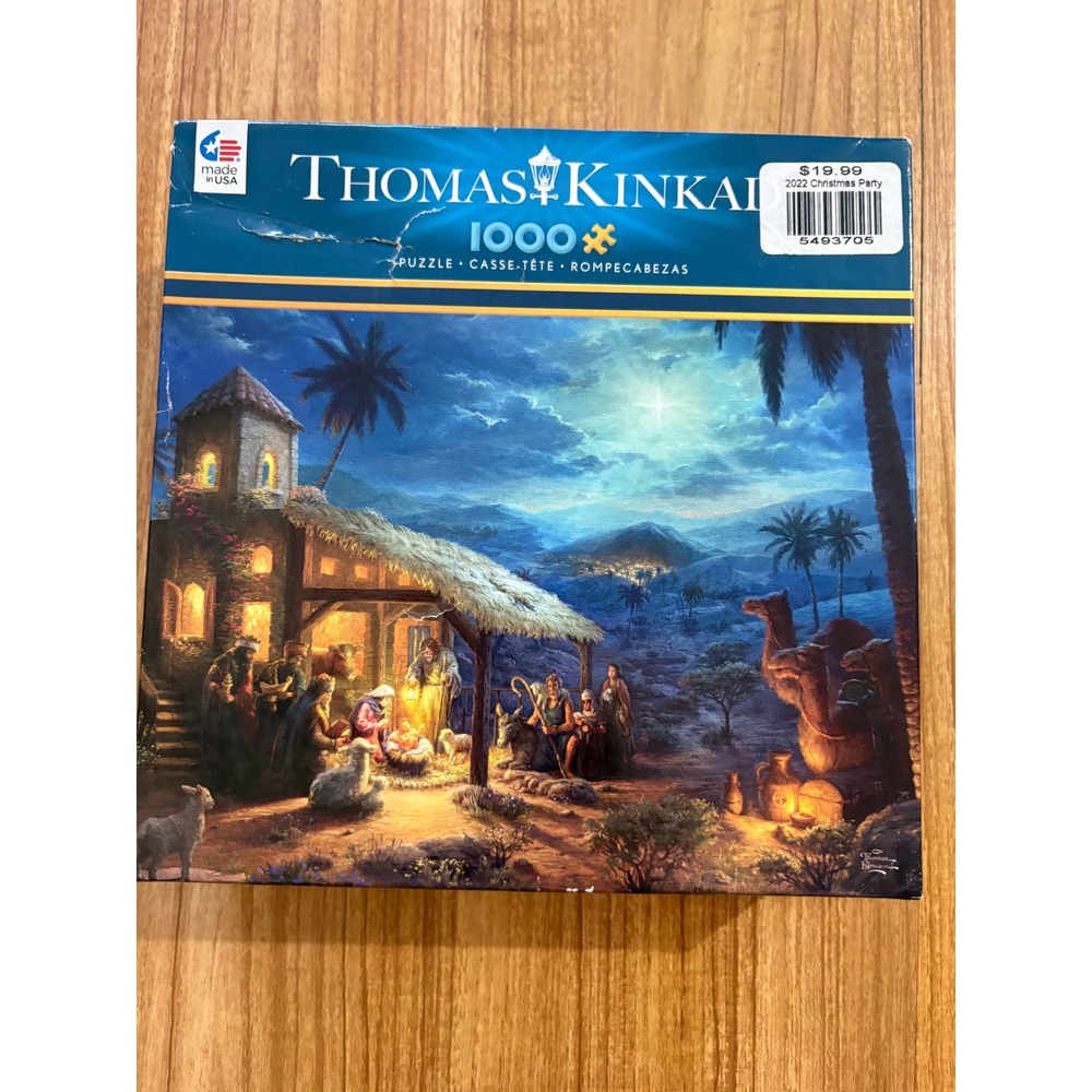 Thomas Kinkade The Nativity 1000 Pc Jigsaw‎ Puzzle Ceaco 3328-36 Complete Poster